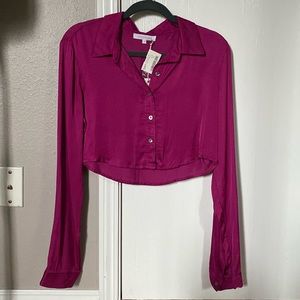 Pink/Fuchsia Olivaceous cropped Blouse. Size Medium